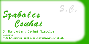 szabolcs csuhai business card